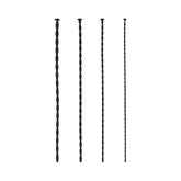 Ouch! Urethral Sounding Beginner Silicone Spiral Screw Plug Set Black 3 mm / 4 mm / 5 mm / 6 mm